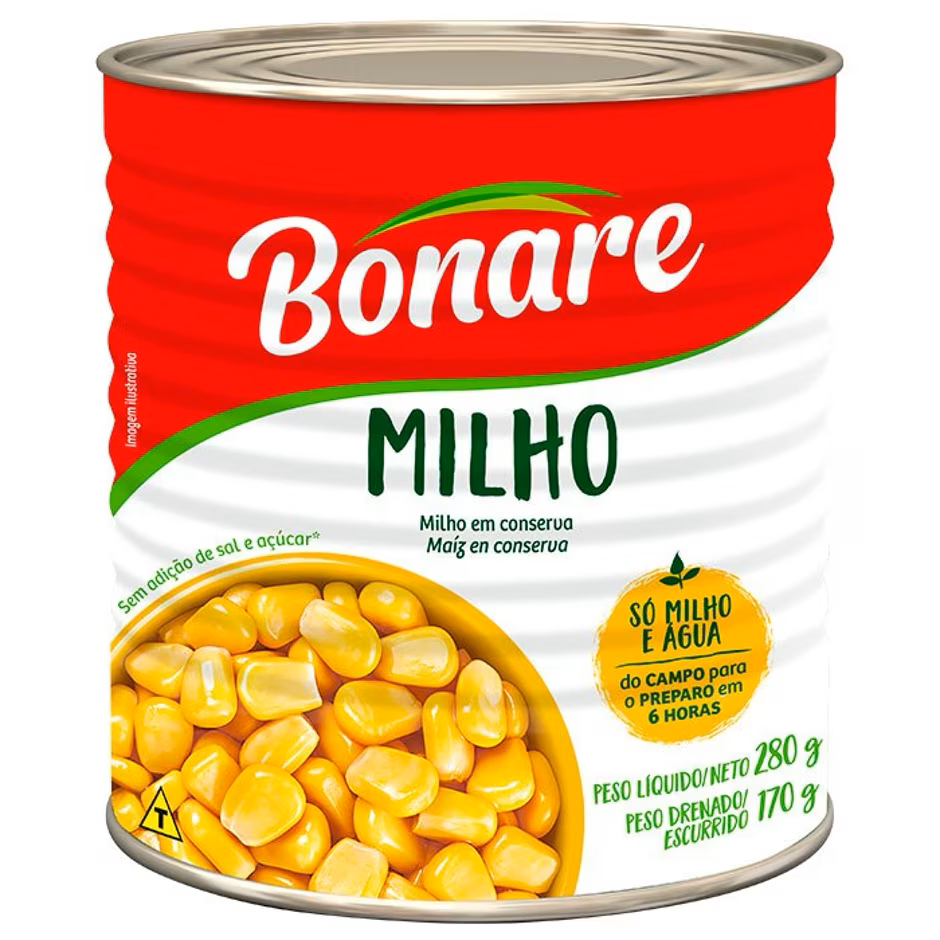 280g de milho em conserva.