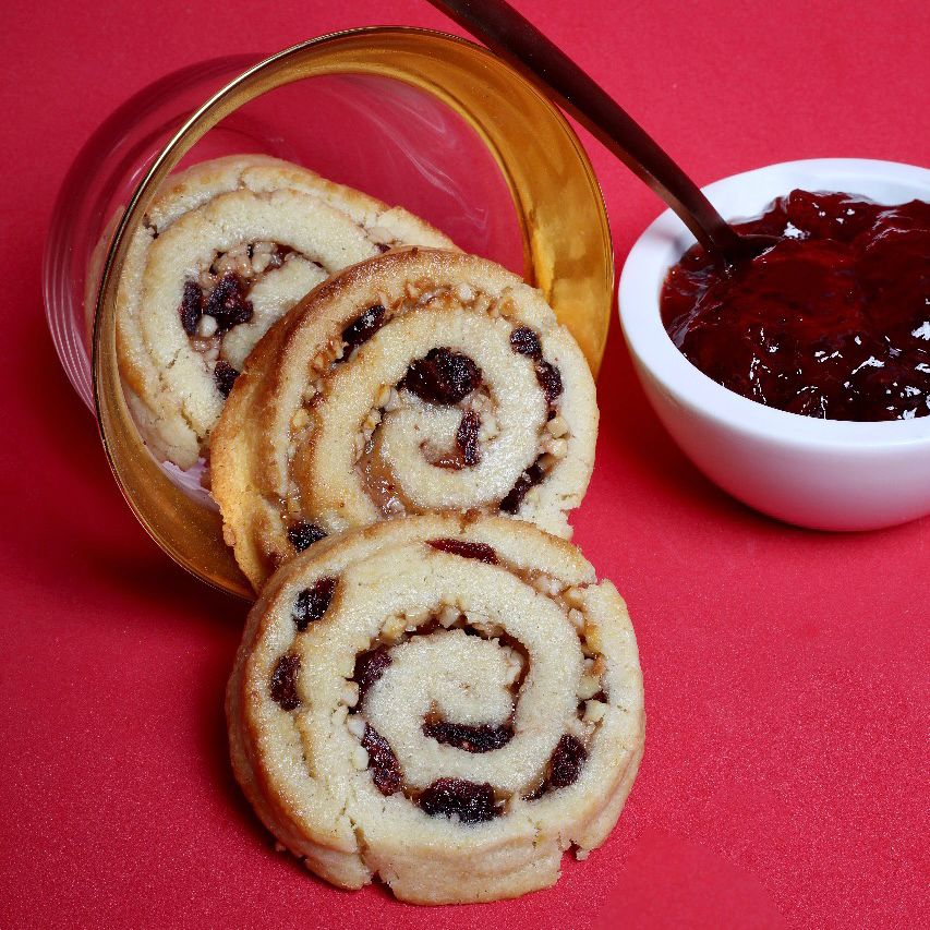 Galleta roll de arándano con naranja