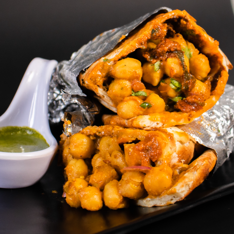 Chana (Chickpeas) Masala Burrito