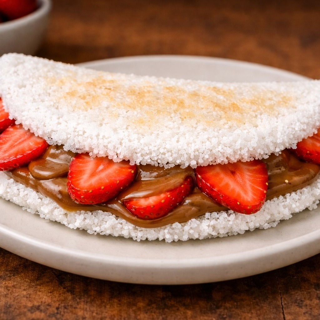 Tapioca Doce/ Doce de leite Com Morango
