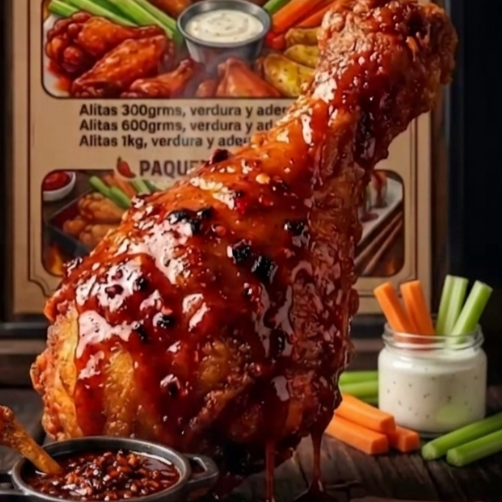 Pierna Frita Bañada en Salsa