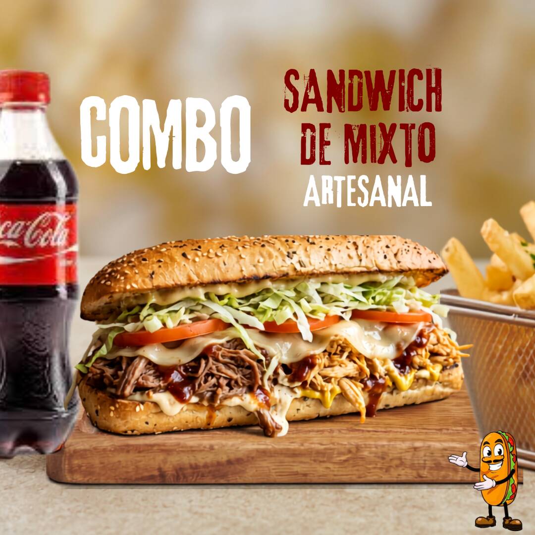 Combo Sandwich Mixto Pollo Carne Personal Completo