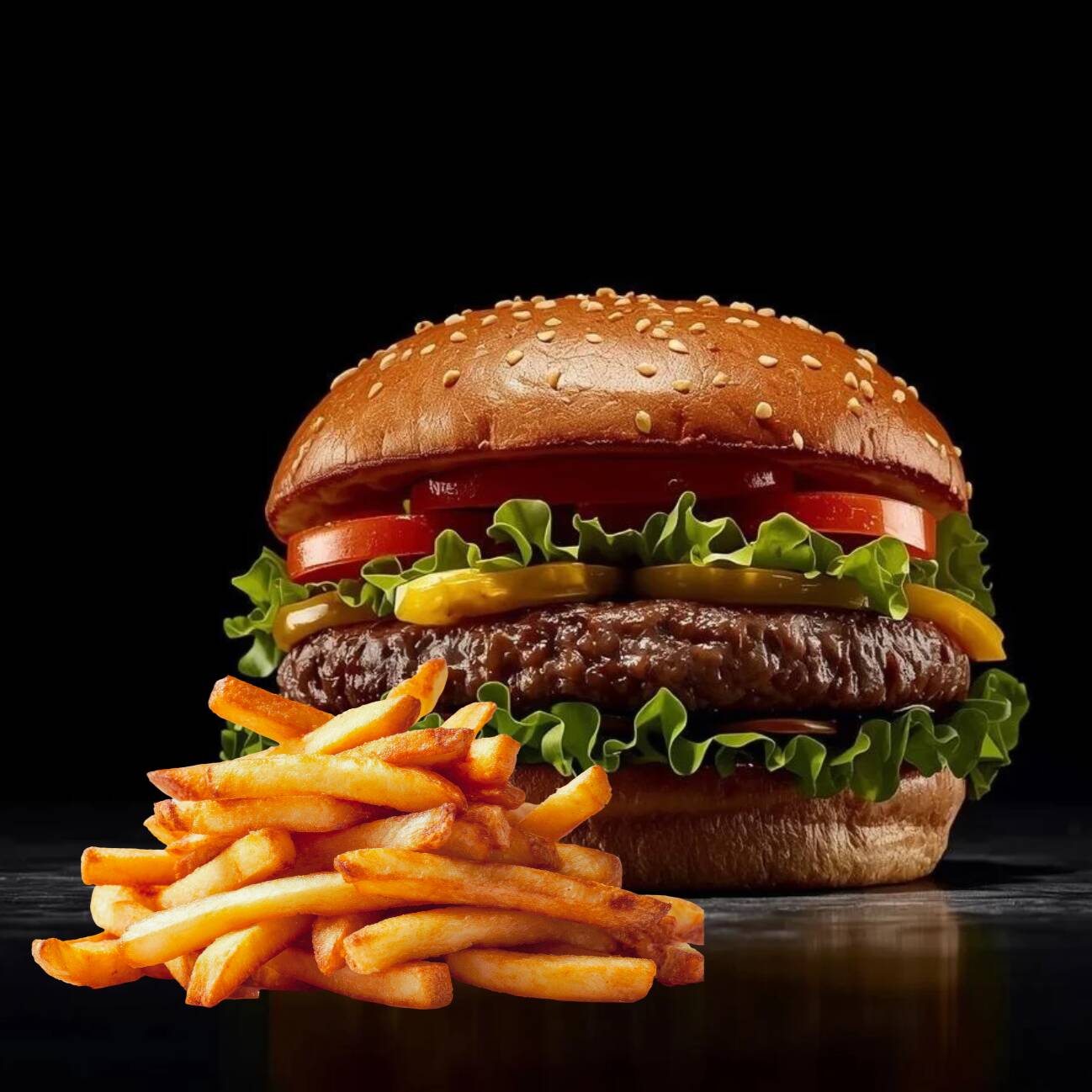 Hamburguesa Americana con Papas