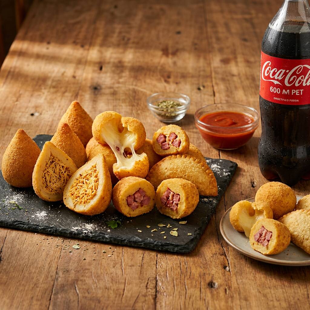 Combo Seleção 99, 1*100 SALGADOS DE 10g pague menos por unidade, 1*75 SALGADOS DE 10g 5 SABORES IRRESISTÌVEIS, 1*25 SALGADOS DE 10g 5 SABORES IRRESISTÍVEIS, 1*Coca-Cola 2 LITROS