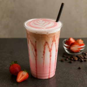 Latte De Fresa Frio Chico