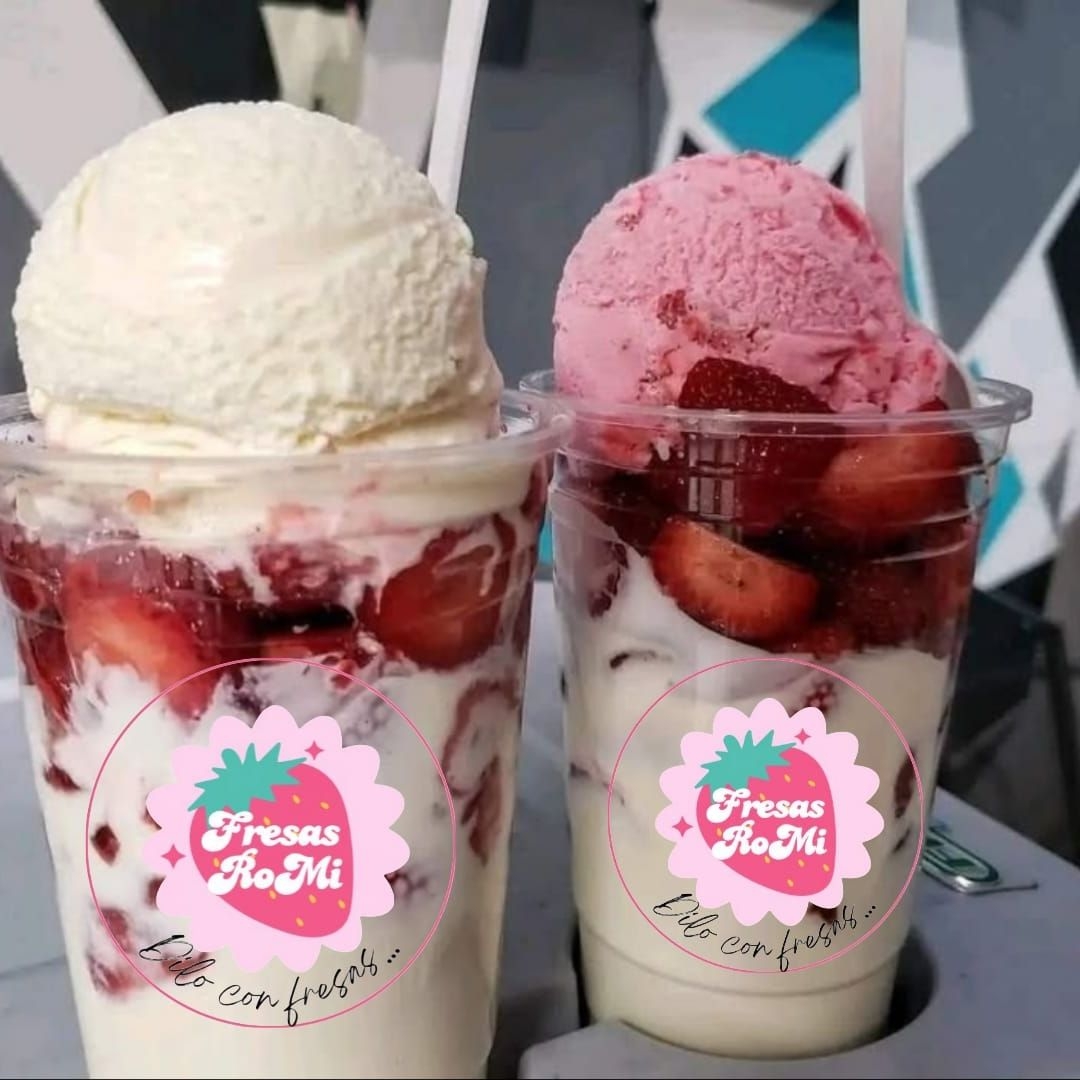 Fresas en crema con helado, 16 onzas
