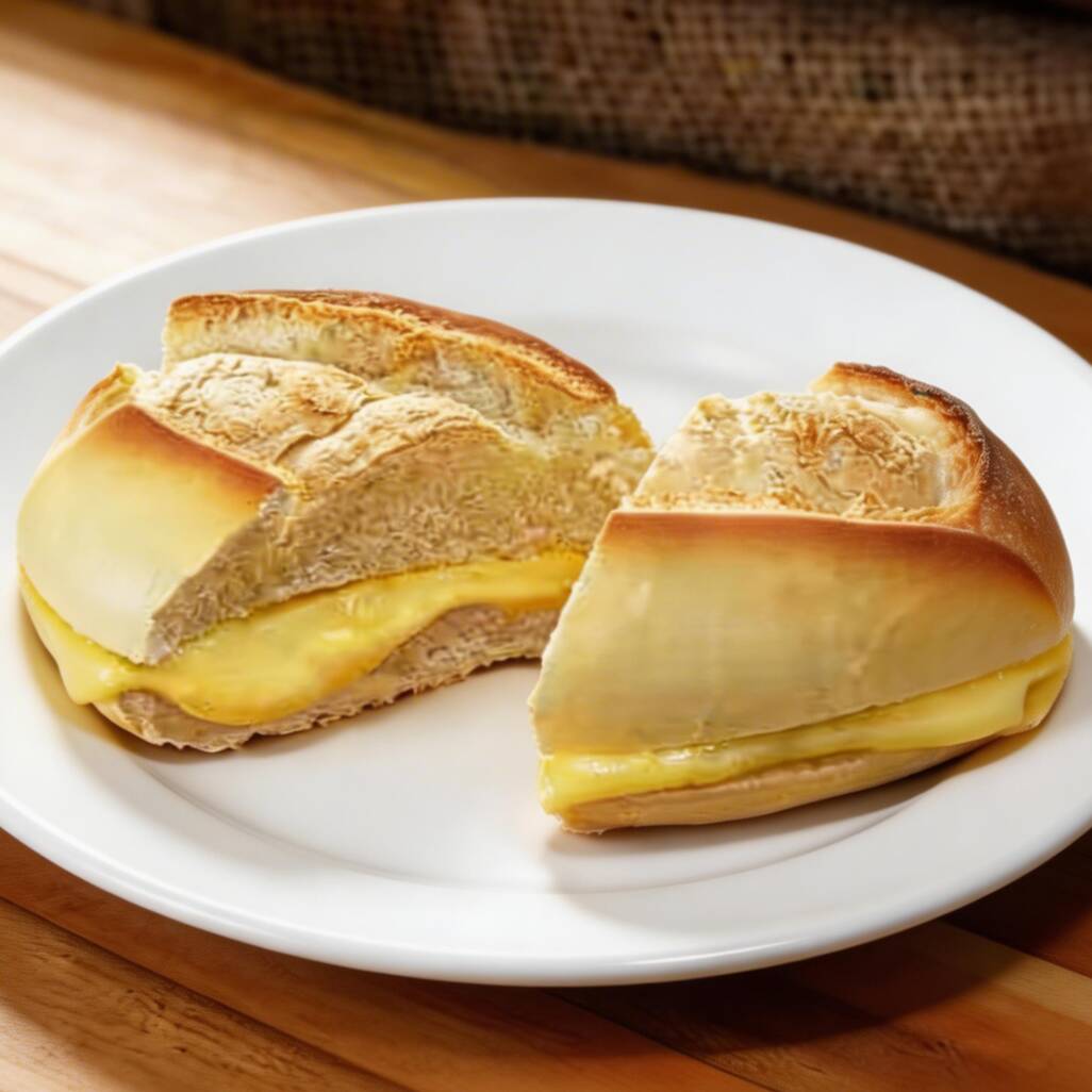 Pão francês e queijo prato.