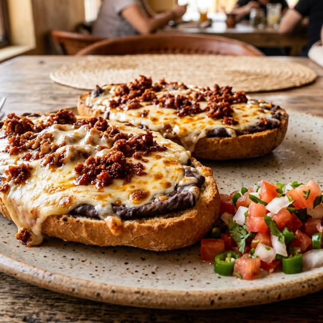 Molletes de Chorizo