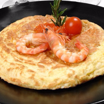 Tortilla con Langostino