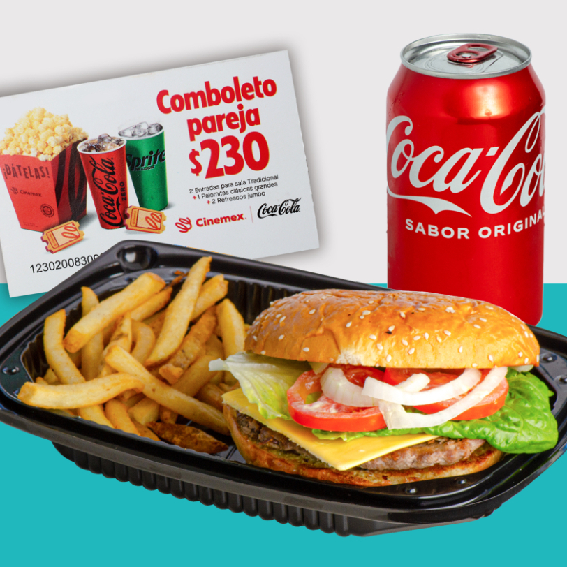 Combo Coca Cola - Hamburguesa + Cupón cine