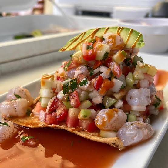 Tostada de Ceviche camaron