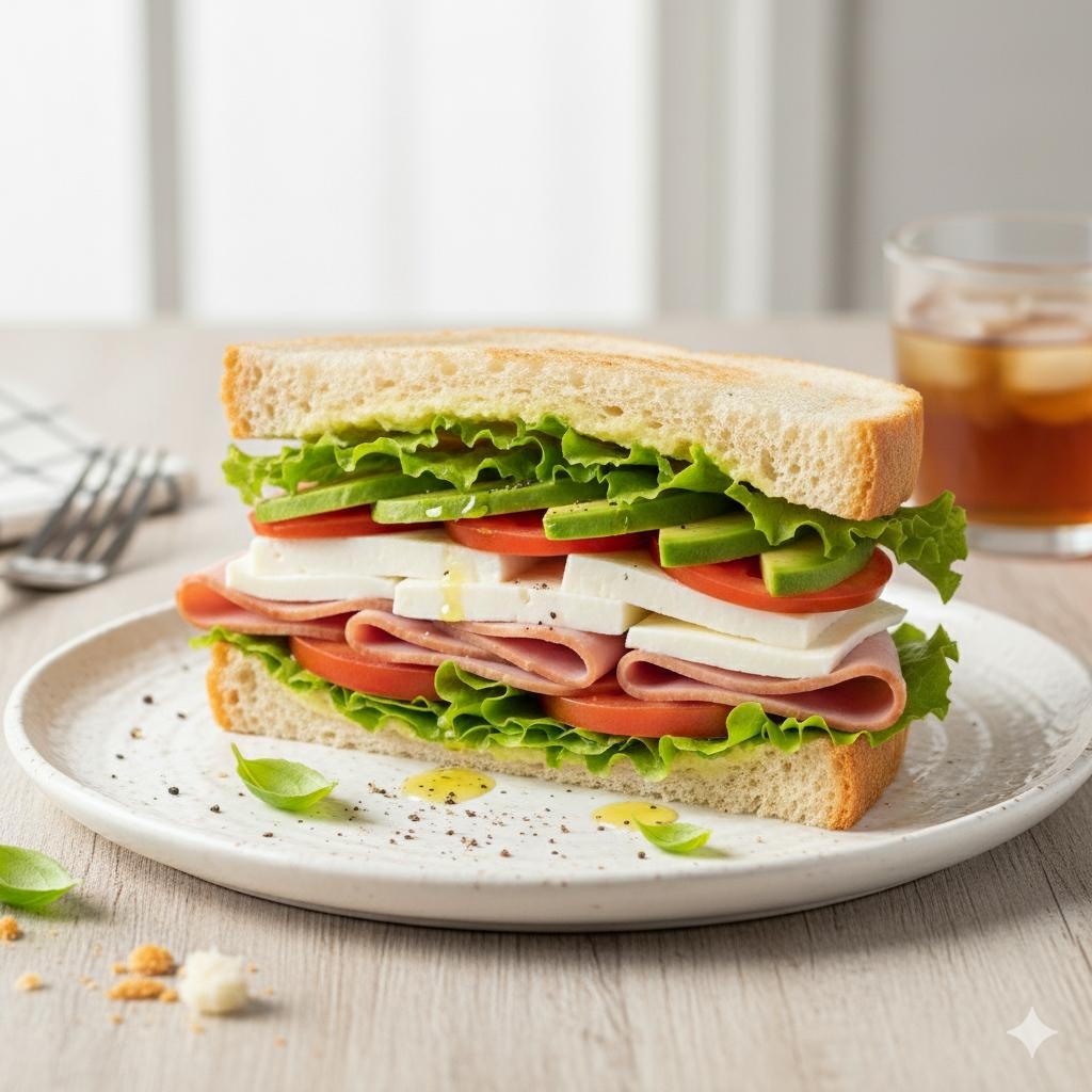 Sándwich de Jamón y Queso Panela
