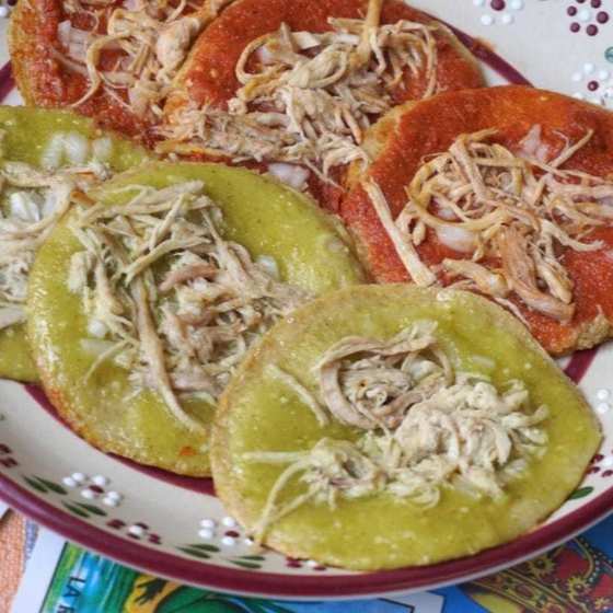 Chalupas 6 piezas con carne