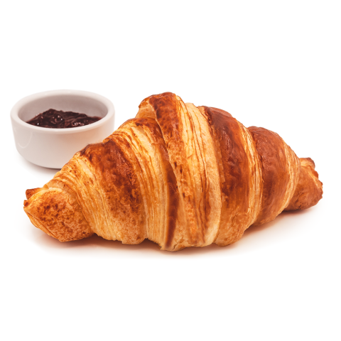 Croissant recheado de geleia de frutas vermelhas. De lamber os dedos.