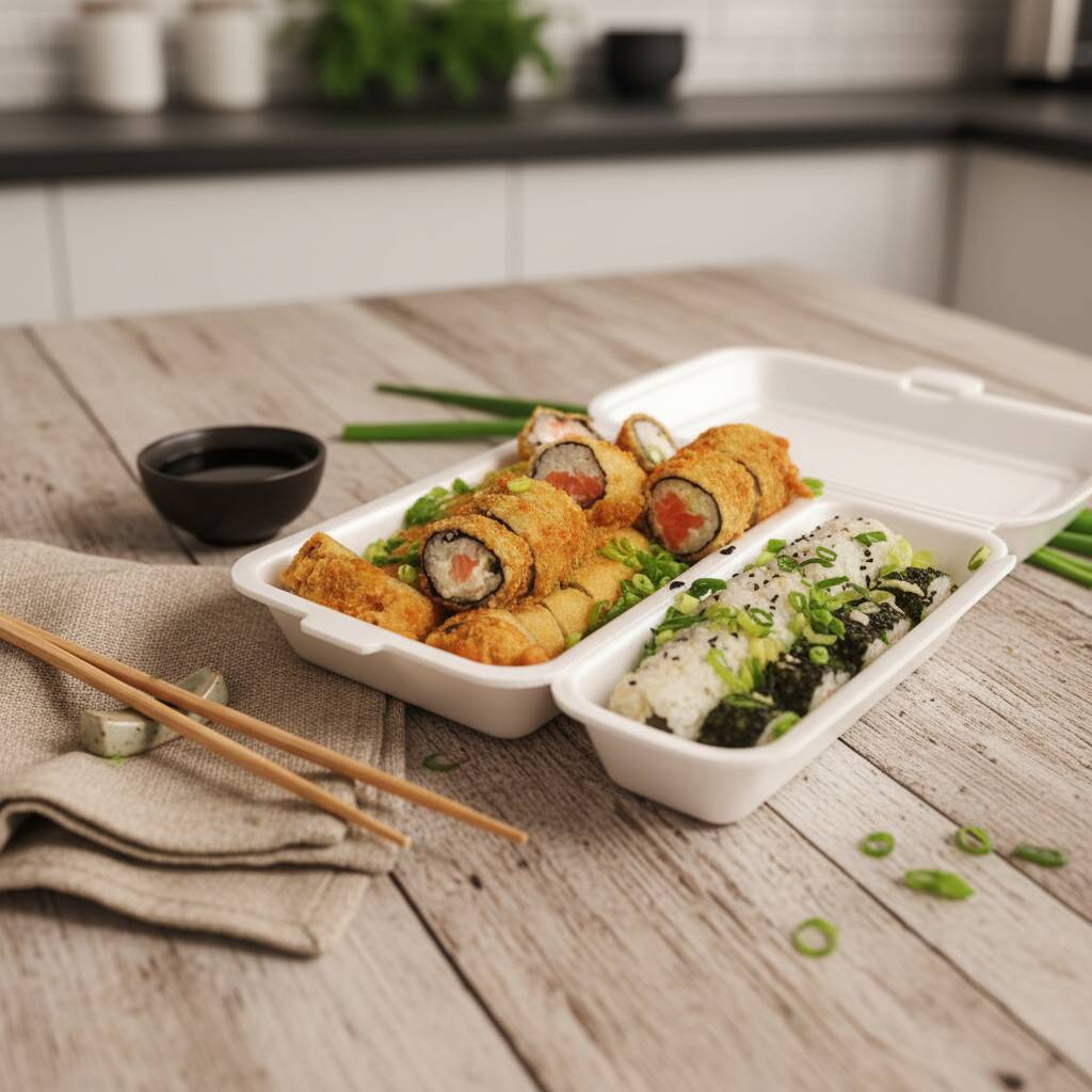 Escolha 7 opções de rolls dentre as 36 opções diferentes, você escolhe, algumas porções tem acréscimo.