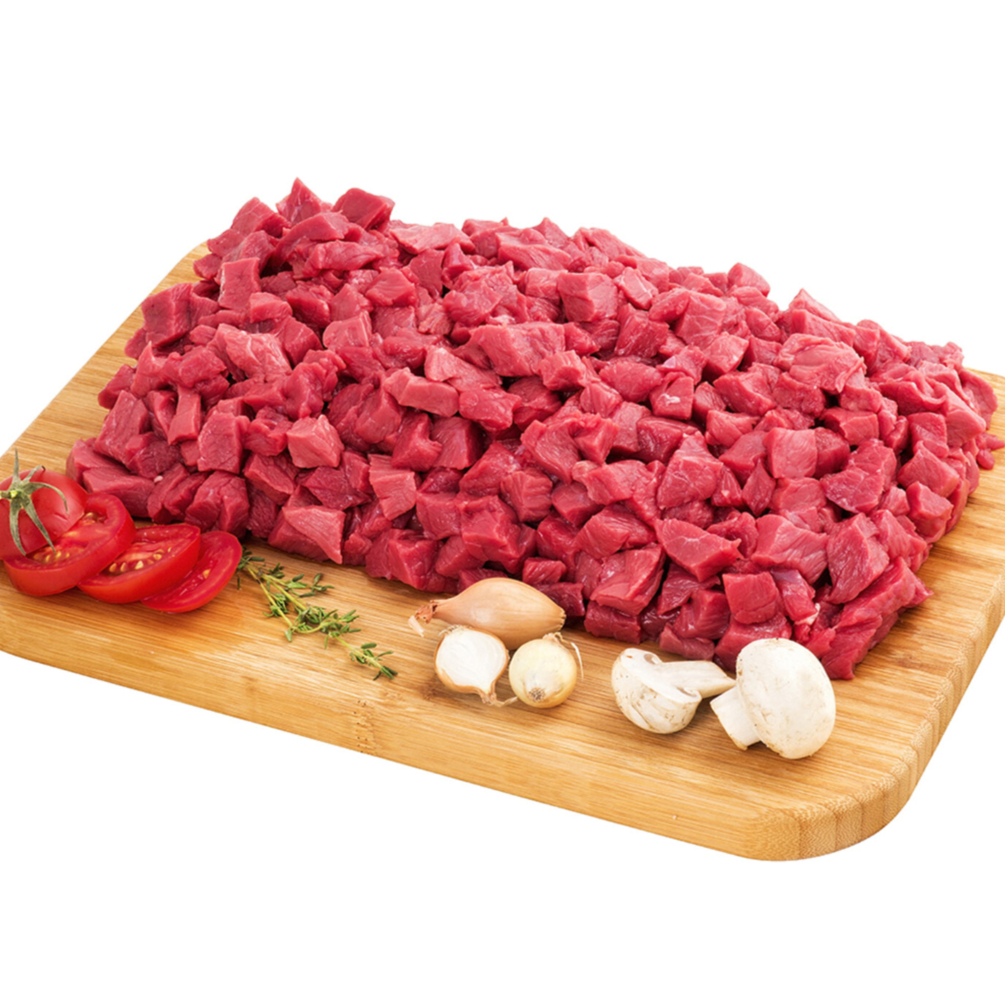 Porção a partir de 200g - Cubos macios e selecionados. Ideal para strogonoff!