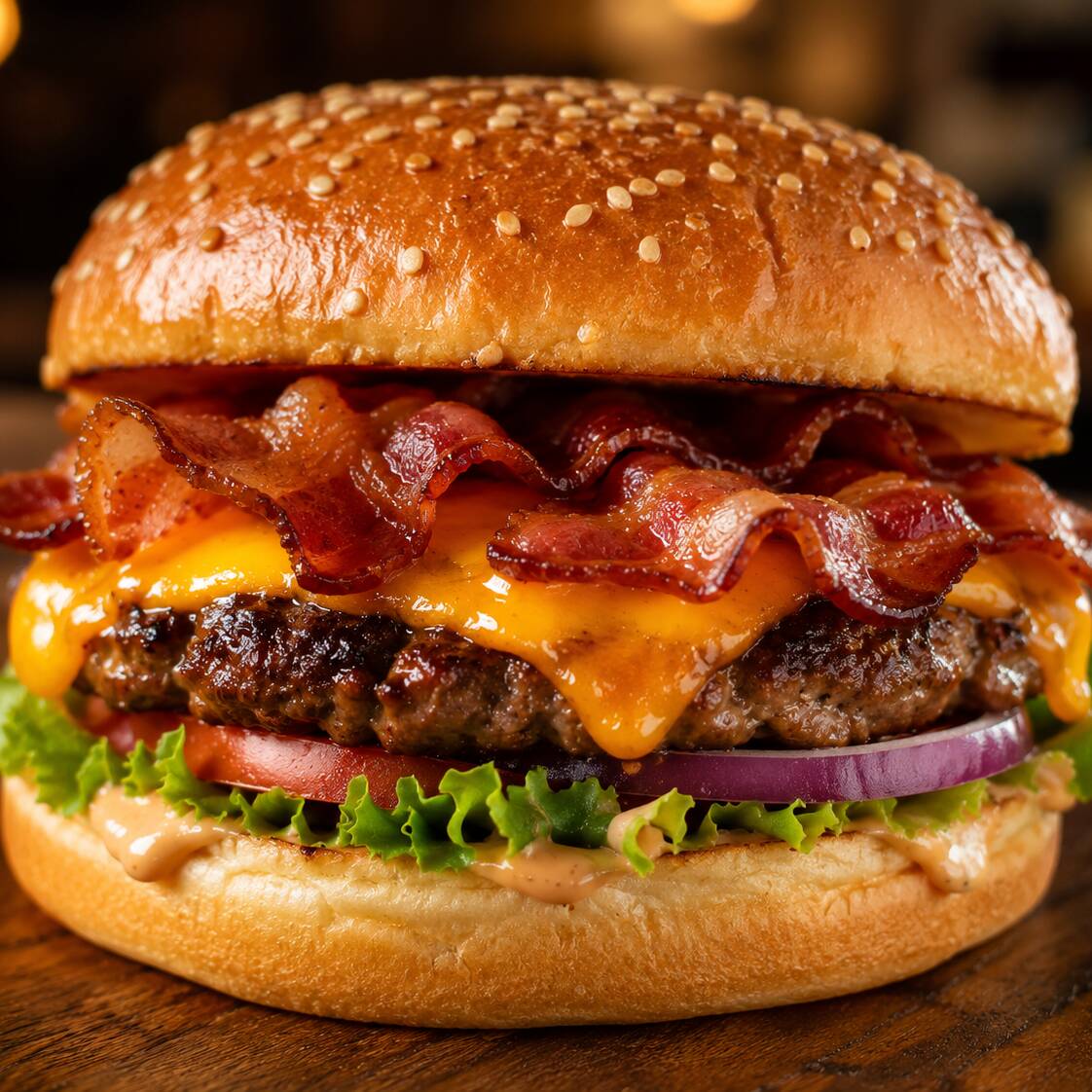 Hamburguesa con Tocino