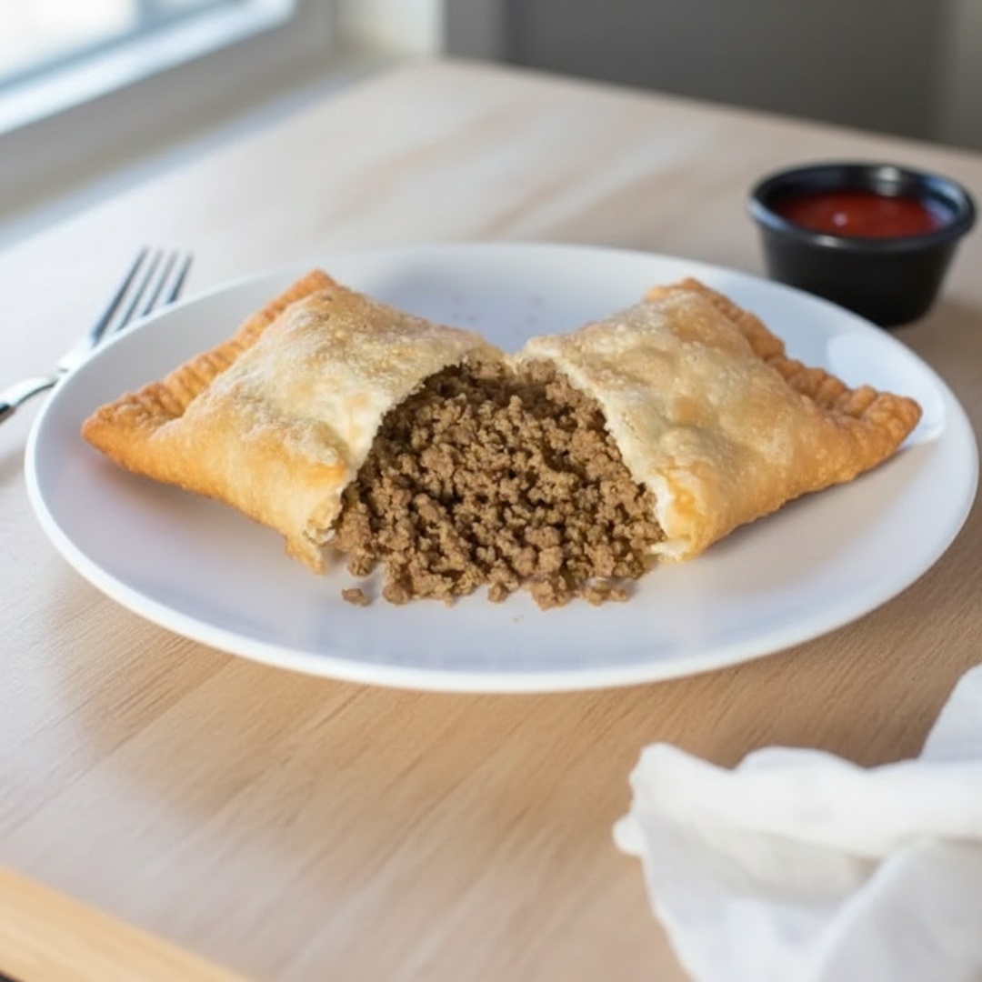 Carne moída com cream cheese.