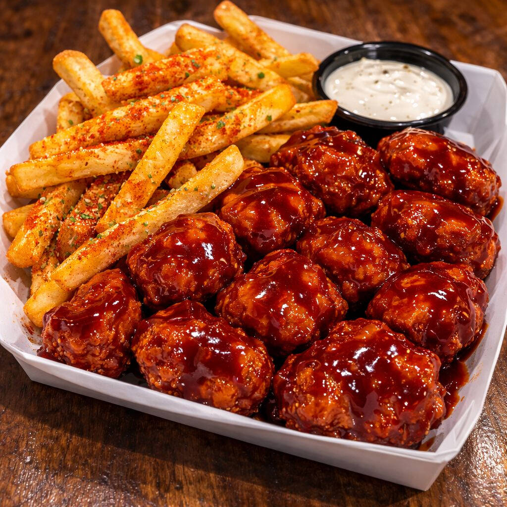 10 BONELESS + PAPAS
