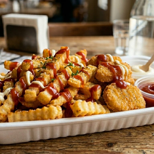 Papas Fritas Con Nuggets