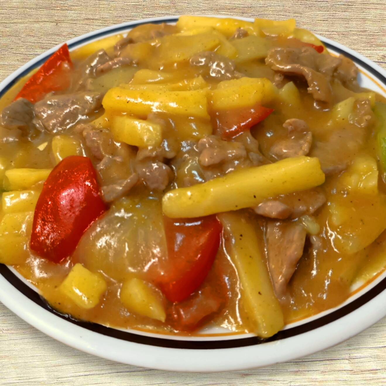8. Arroz Frito con Carne de Res en Salsa Curry