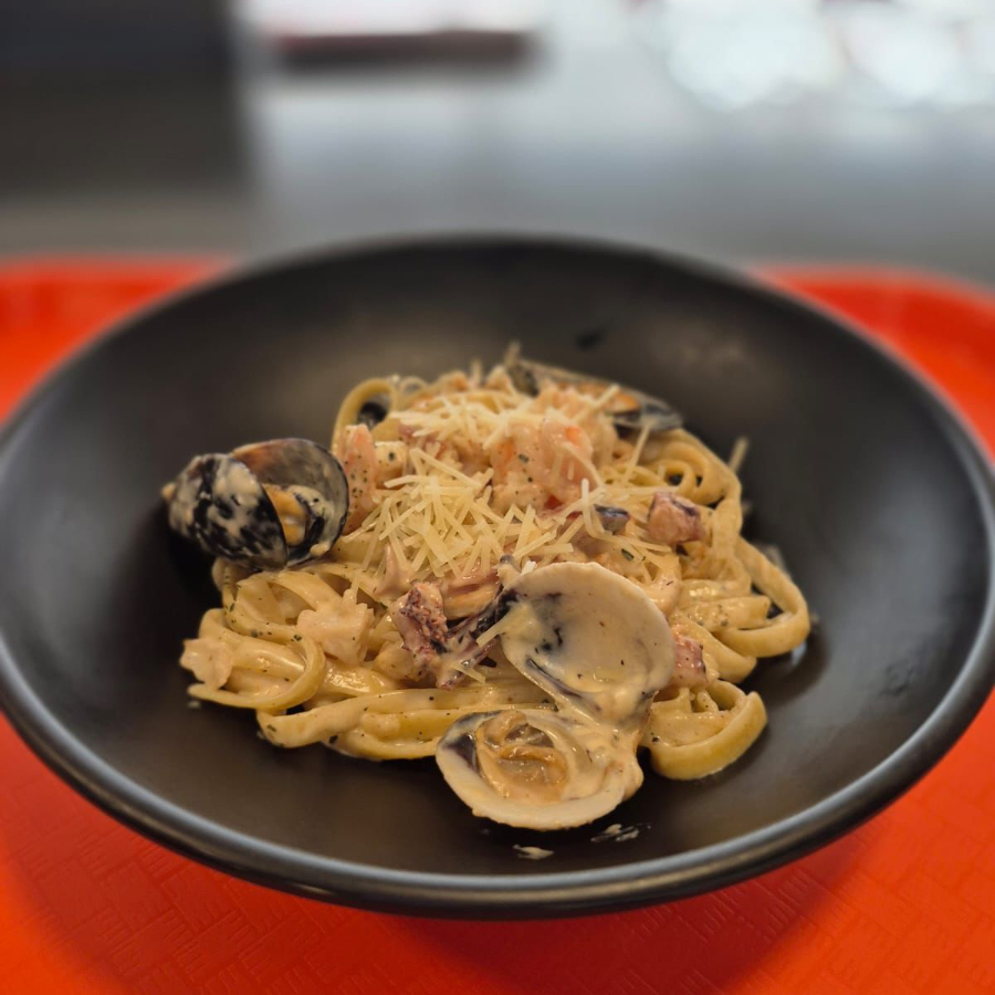 fettuccine con mariscos