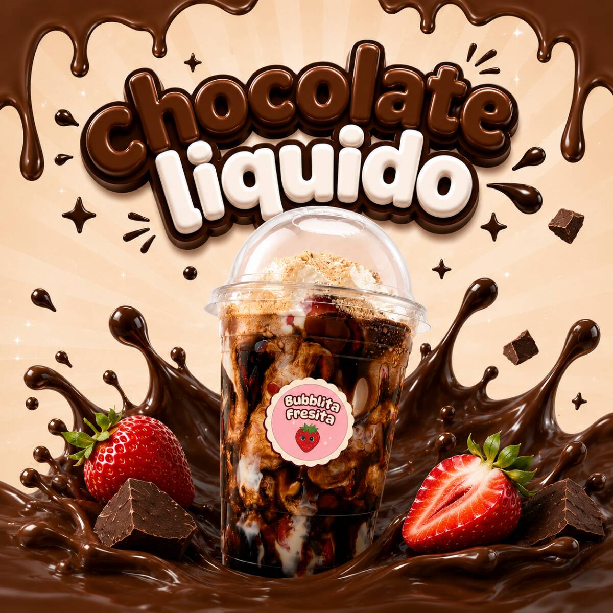 FRESAS CON CREMA - CHOCOLATE LÍQUIDO