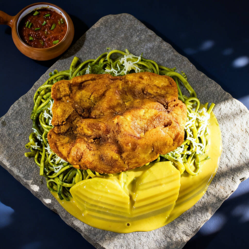 Tallarines Verdes con Milanesa + Entrada + Bebida