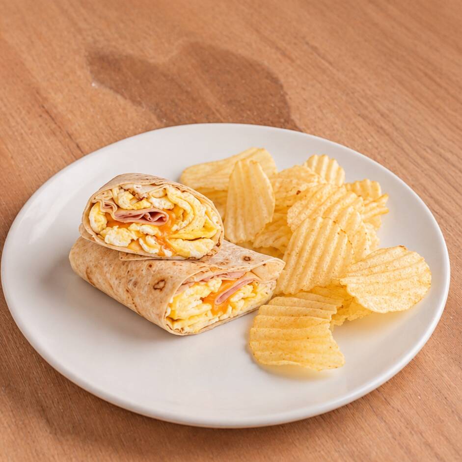 Morning Burrito con Side de Papitas Chips