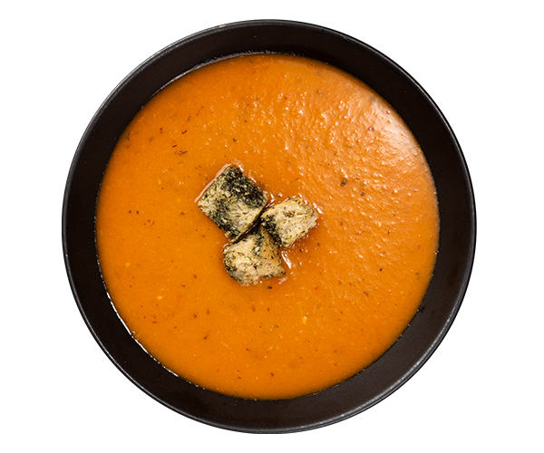 Sopa de jitomate confitado