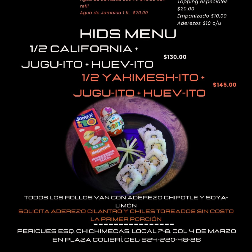 1/2 CALIFORNIA + JUGU-ITO + HUEV+ITO