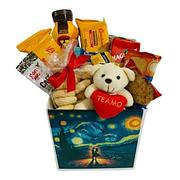 Box de café com biscoits doces e salgados, cafés, sucos e