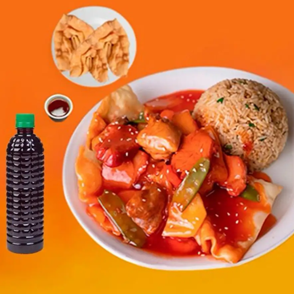 Pollo Con Piña + Chaufa + Wantan + Chicha 330ml