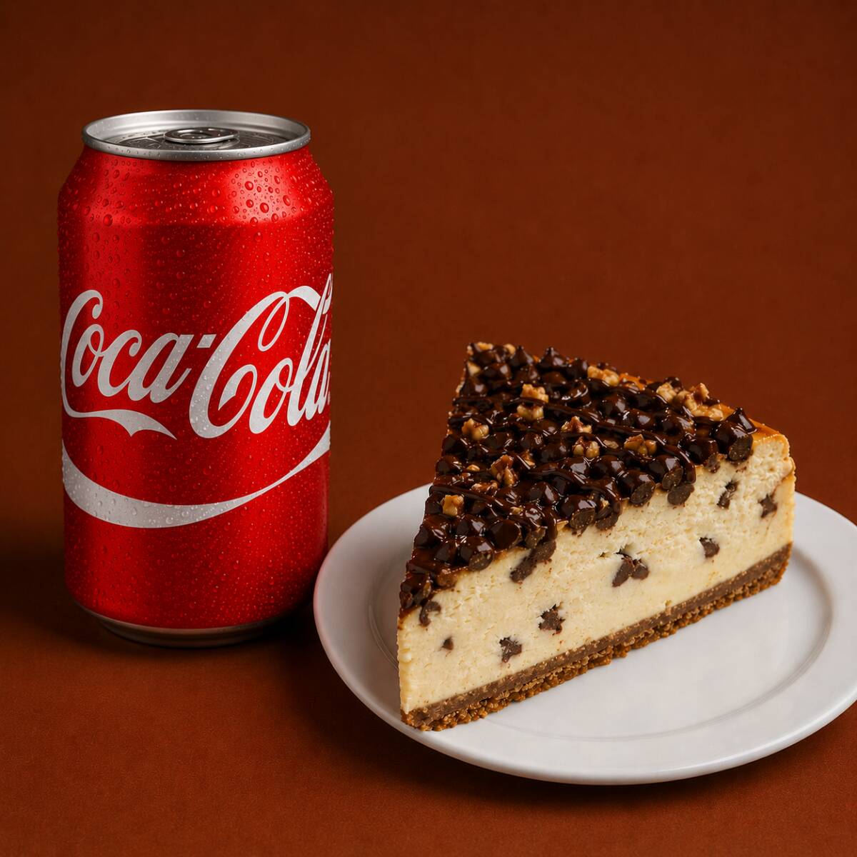 Pay de Queso con Chispas de Chocolate + COCA-COLA