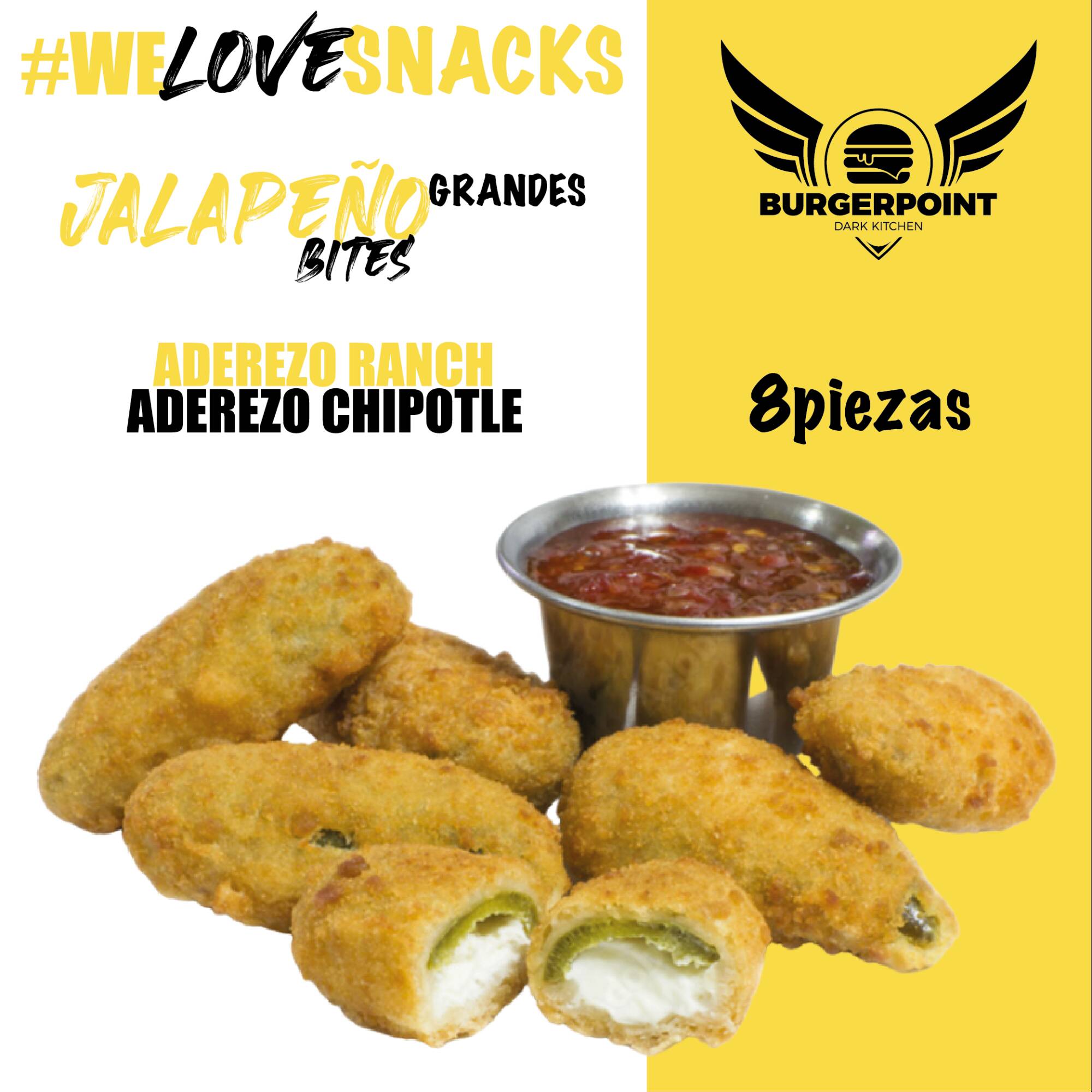 Jalapeño Bites Grandes 8piezas 50%Desc.