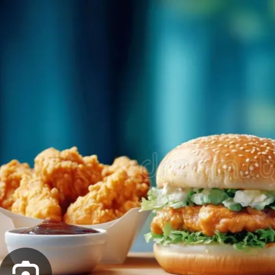 Hamburguesa de Pollo + Alitas