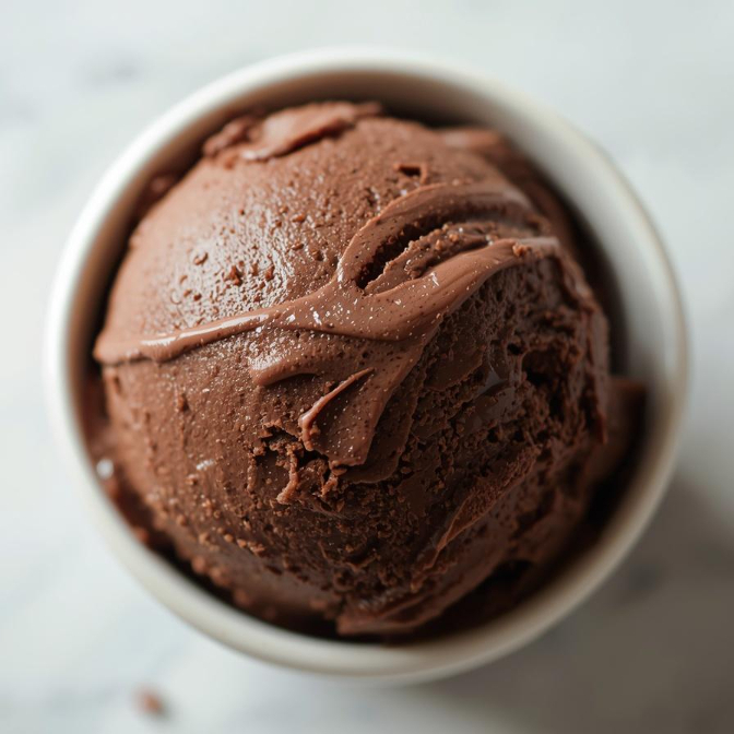 Sorvete, leite condensado, creme de avelã, gota de chocolate e calda de chocolate