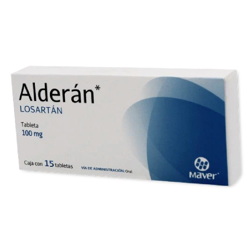 Alderan (Losartan) 100 Mg Caja con 15 Tabletas