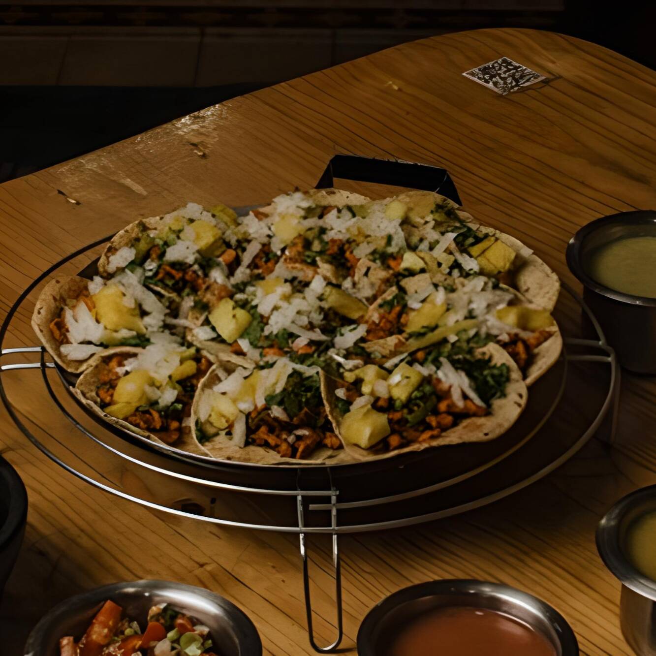Taco al Pastor con Tortilla Árabe y Queso