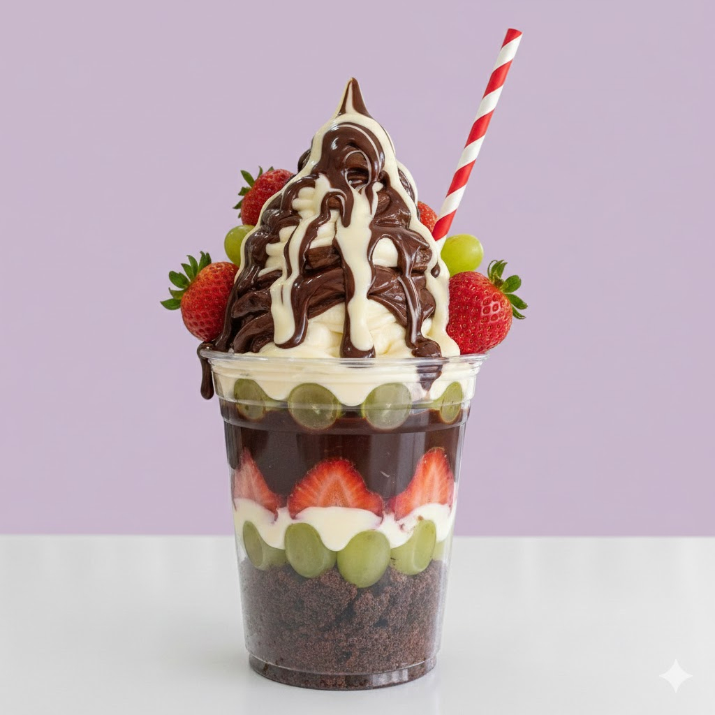 Aqui quem manda é você! Monte o seu copão do jeitinho que quiser e crie a combinação perfeita do Copo da Felicidade. Serve 1 pessoa (aprox. 300ml)