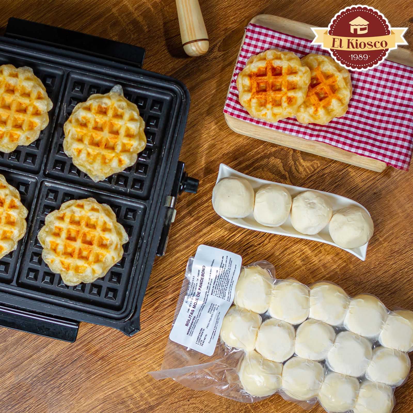 Masa de pandebono waffle