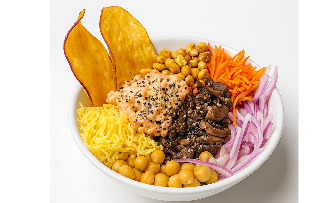 (Salmão Philladelphia /Shimeji, Arroz Japonês/ Coco/ Cebola /Cenoura/ Chips de batata doce / Crispy de mandioca / Milho torrado/ Molho Ponzu Nihoa)