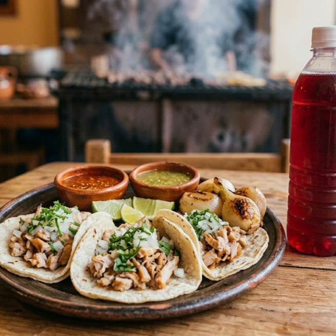 Paquete 3 Tacos de Asada + Agua de Jamaica