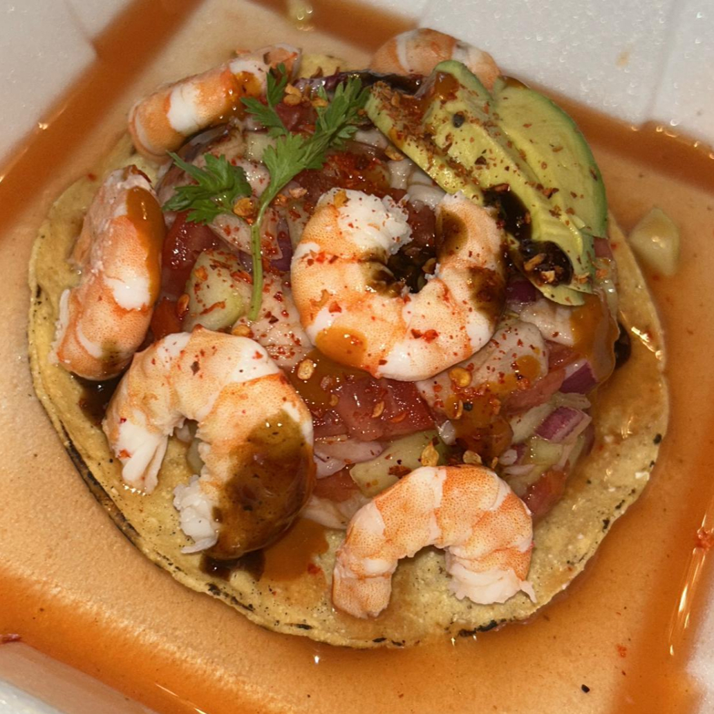 Tostada de Ceviche de Camarón 1 Pza