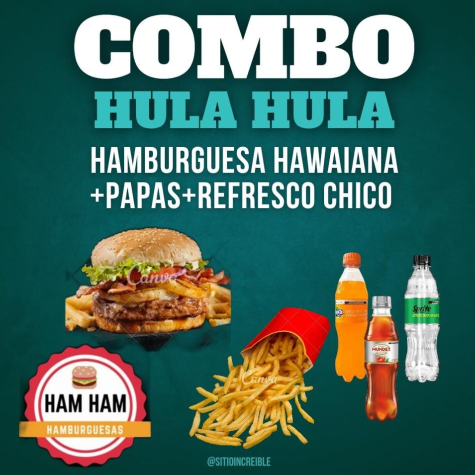 COMBO ESPECIAL.hula hula. + 1/2 Ord. papas + refre