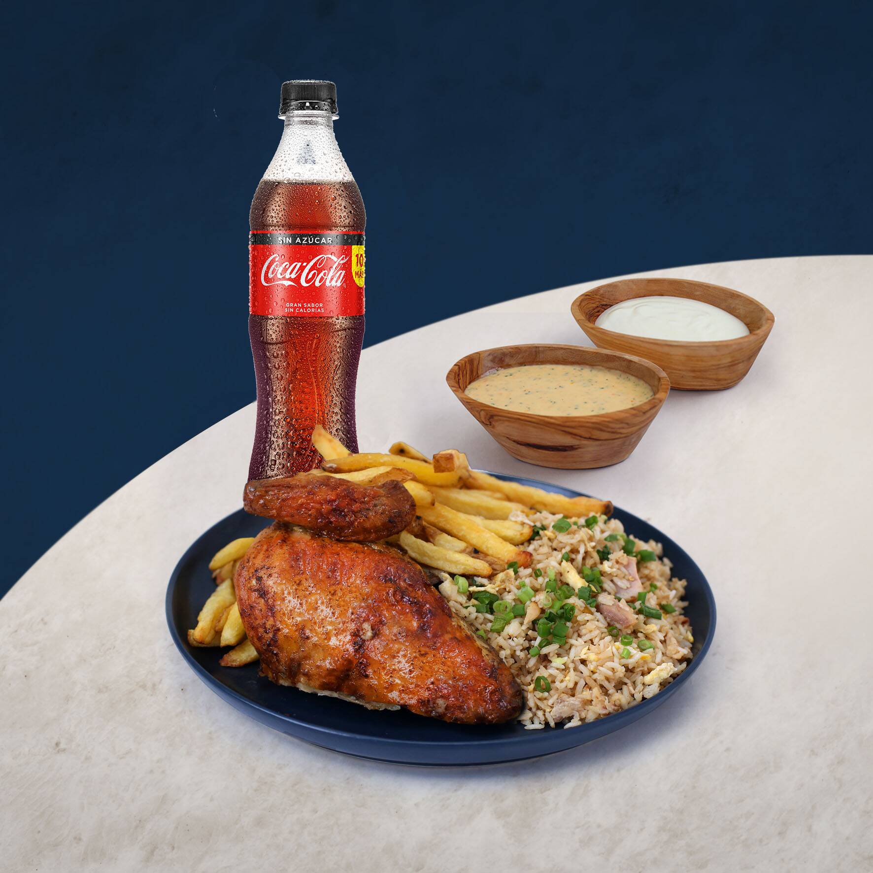 1/4 POLLO MOTRITO + GASEOSA MEDIANA + PAPAS FRITAS