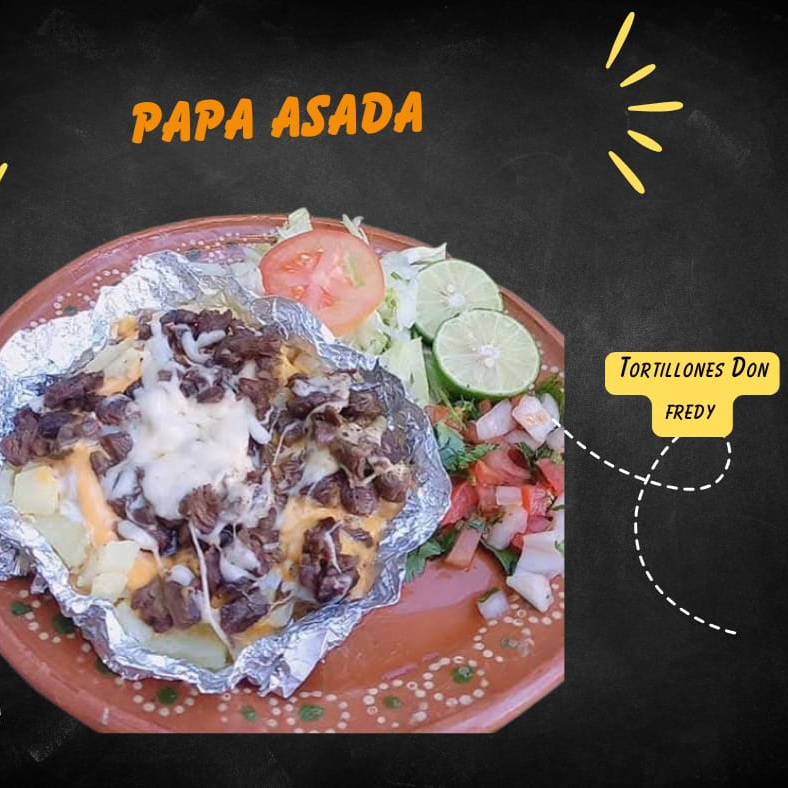 Papa con Carne Asada