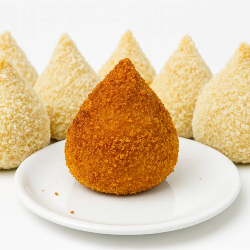 Coxinha de frango com requeijao empanada na farinha panko