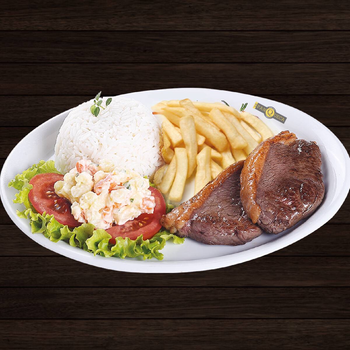 Arroz, Salada, Maionese e Fritas