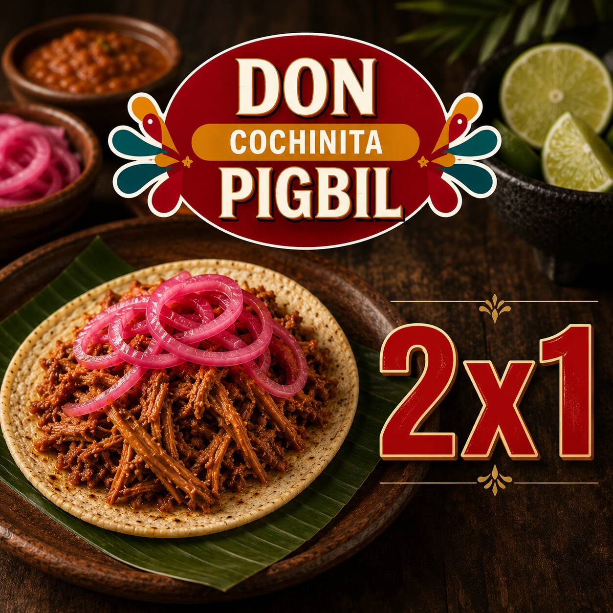 PROMOCION!! 🤤2x1 tacos grandes de cochinita 🌮🌮
